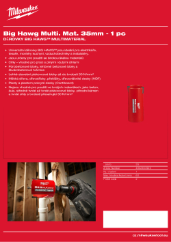 MILWAUKEE Kruhová pilka BIG HAWG™ Multimaterial 35 mm 4932464923 A4 PDF