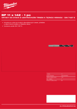 MILWAUKEE Brad Point Drills / DIN 7487 E 4932363659 A4 PDF