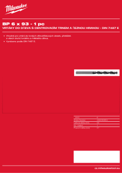 MILWAUKEE Brad Point Drills / DIN 7487 E 4932363654 A4 PDF