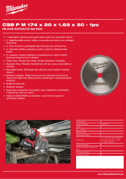 MILWAUKEE CSB P M 174x20x1.65 x50 48404017 A4 PDF