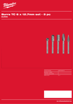 MILWAUKEE Sada fréz TC 6x12,7 mm - 5 ks 4932493576 A4 PDF