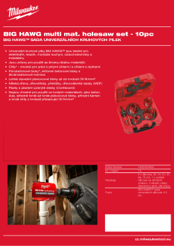 MILWAUKEE BIG HAWG™ sada univerzálních děrovek (10 ks) 4932464939 A4 PDF