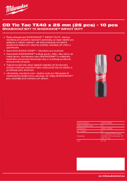 MILWAUKEE CD Tic Tac TX 40 x 25 mm (25 ks) - 10 ks 4932430889 A4 PDF