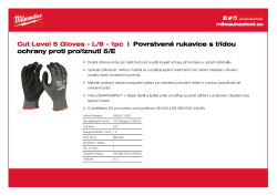 MILWAUKEE Rukavice s třídou ochrany proti proříznutí E - L/9 - 1 ks 4932471425 A4 PDF