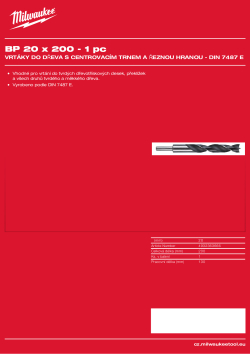 MILWAUKEE Brad Point Drills / DIN 7487 E 4932363666 A4 PDF