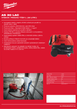 MILWAUKEE Vysavač prachu třídy L (30 litrů) 4933459411 A4 PDF