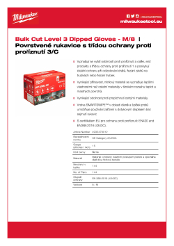 MILWAUKEE Rukavice s třídou ochrany proti proříznutí C velké balení M/8 - 144 ks 4932479012 A4 PDF