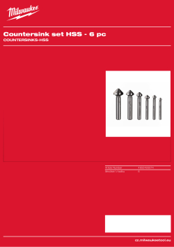 MILWAUKEE Kuželové záhlubníky HSS 6 ks 4932493574 A4 PDF