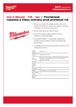MILWAUKEE Rukavice s třídou ochrany proti proříznutí A - S/7 - 1 ks 4932479712 A4 PDF