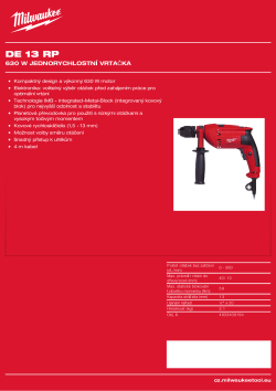 MILWAUKEE 630 W, jednorychlostní vrtačka 4933409194 A4 PDF