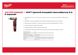 MILWAUKEE M12™ UPONOR™ subkompaktní expandér Q & E 4933441715 A4 PDF