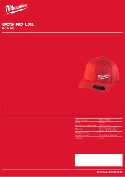 MILWAUKEE Baseballová kšiltovka - červená 4932493100 A4 PDF