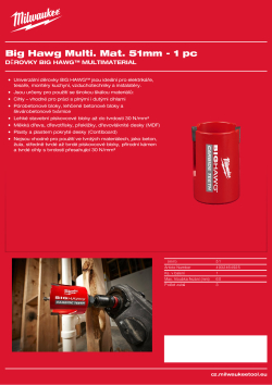 MILWAUKEE Kruhová pilka BIG HAWG™ Multimaterial 51 mm 4932464925 A4 PDF