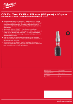 MILWAUKEE Shockwave bits TX 4932430873 A4 PDF