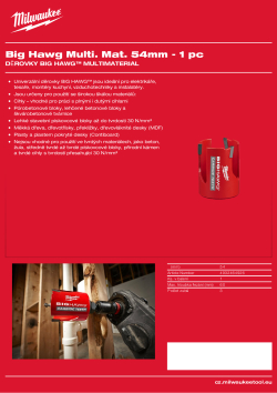 MILWAUKEE Kruhová pilka BIG HAWG™ Multimaterial 54 mm 4932464926 A4 PDF