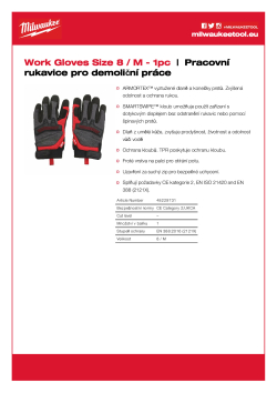 MILWAUKEE Pracovní rukavice pro demoliční práce - 8 / M - 1 ks 48229731 A4 PDF