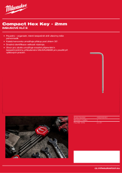 MILWAUKEE Kompaktní imbusový klíč - 2 mm 4932492401 A4 PDF