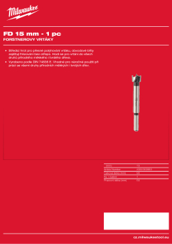 MILWAUKEE Forstner Drill Bits 4932363883 A4 PDF