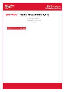 MILWAUKEE Vodicí lišta z hliníku 1,4 m 4932479066 A4 PDF