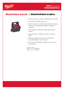 MILWAUKEE Elektrikářská brašna 48228112 A4 PDF