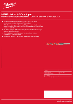 MILWAUKEE Hammer Drill Bit NG 4932471190 A4 PDF