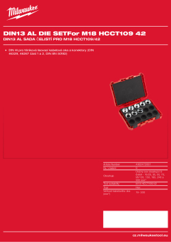 MILWAUKEE DIN13 Al sada čelistí pro M18 HCCT109/42 4932472001 A4 PDF