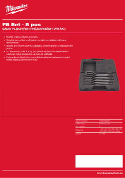 MILWAUKEE Sada plochých vrtáků 8 ks 4932352504 A4 PDF