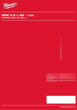 MILWAUKEE Hammer Drill Bit Gen. 2 4932493883 A4 PDF