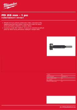 MILWAUKEE Forstner Drill Bits 4932363711 A4 PDF