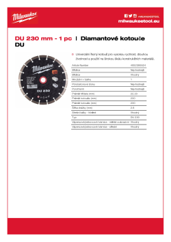 MILWAUKEE DU 230 4932399524 A4 PDF