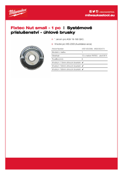 MILWAUKEE Display 12 x Matice FIXTEC - závit M14 4932352473 A4 PDF