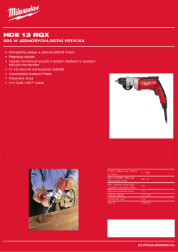 MILWAUKEE 950 W, jednorychlostní vrtačka 30250 A4 PDF