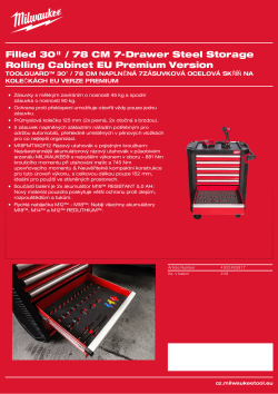MILWAUKEE TOOLGUARD™ 30″ / 78 cm naplněná 7zásuvková ocelová skříň na kolečkách EU verze Premium 4932493817 A4 PDF