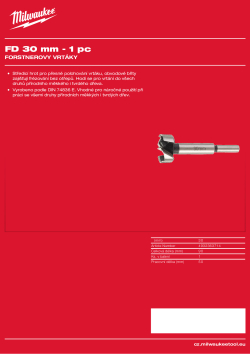 MILWAUKEE Forstner Drill Bits 4932363714 A4 PDF