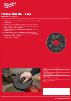 MILWAUKEE Matice FIXTEC pro úhlové brusky s průměrem kotouče 180 a 230 mm – závit M14 4932464610 A4 PDF