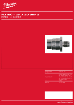 MILWAUKEE FIXTEC - ½″ x 20 UNF 2. 4932399154 A4 PDF