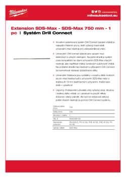 MILWAUKEE Prodloužení SDS-Max 4932399129 A4 PDF