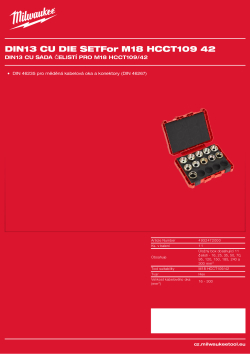 MILWAUKEE DIN13 Cu sada čelistí pro M18 HCCT109/42 4932472000 A4 PDF