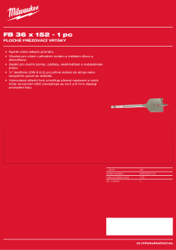 MILWAUKEE Flat Boring Drills 4932363146 A4 PDF