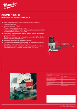 MILWAUKEE Heavy Duty přímočará pila 4933357990 A4 PDF