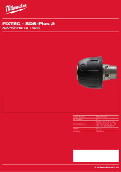 MILWAUKEE Adaptér Fixtec -> SDS+ 4932399152 A4 PDF