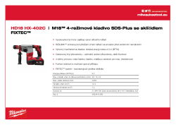 MILWAUKEE M18™ 4-režimové kladivo SDS-Plus se sklíčidlem FIXTEC™ 4933441280 A4 PDF