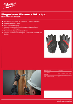 MILWAUKEE Rukavice bez prstů 9/L 1 ks 48229742 A4 PDF
