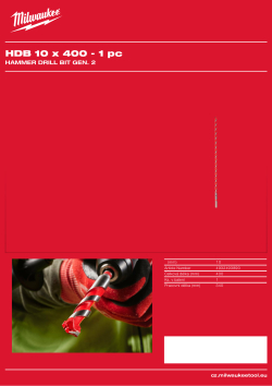 MILWAUKEE Hammer Drill Bit Gen. 2 4932493890 A4 PDF