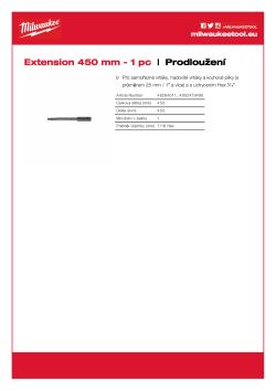 MILWAUKEE Shank extensions 4932479495 A4 PDF