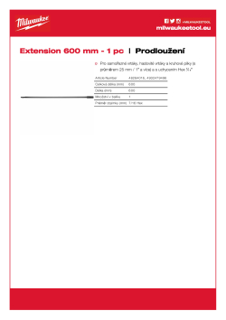 MILWAUKEE Shank extensions 4932479496 A4 PDF