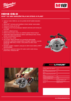 MILWAUKEE M18™ 55 mm okružní pila na dřevo a plast 4933419134 A4 PDF