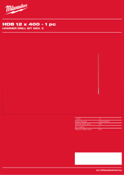 MILWAUKEE Hammer Drill Bit Gen. 2 4932493892 A4 PDF
