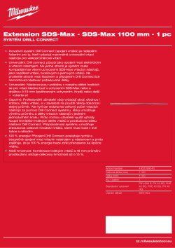 MILWAUKEE Prodloužení SDS-Max 4932399243 A4 PDF