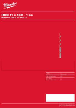 MILWAUKEE Hammer Drill Bit Gen. 2 4932493891 A4 PDF